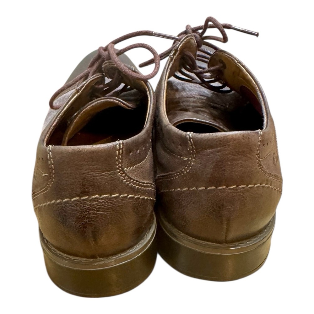 Clarks Collection Men's Size 9.5 Ortholite Brown Leather/Canvas Oxford Shoe - Picture 6 of 8